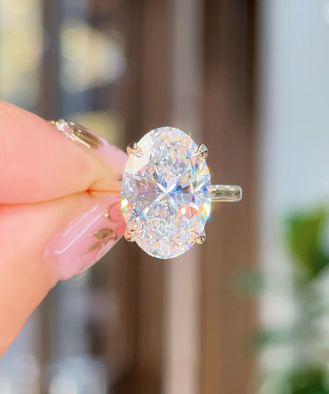 7.01ct D-VS1 Oval Lab Diamond Hana Engagement Rings Princess Bride Diamonds 