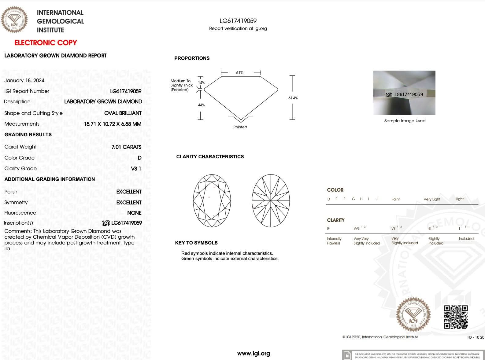 7.01ct D - VS1 Oval Lab Diamond Hana - PBD Engagement Rings