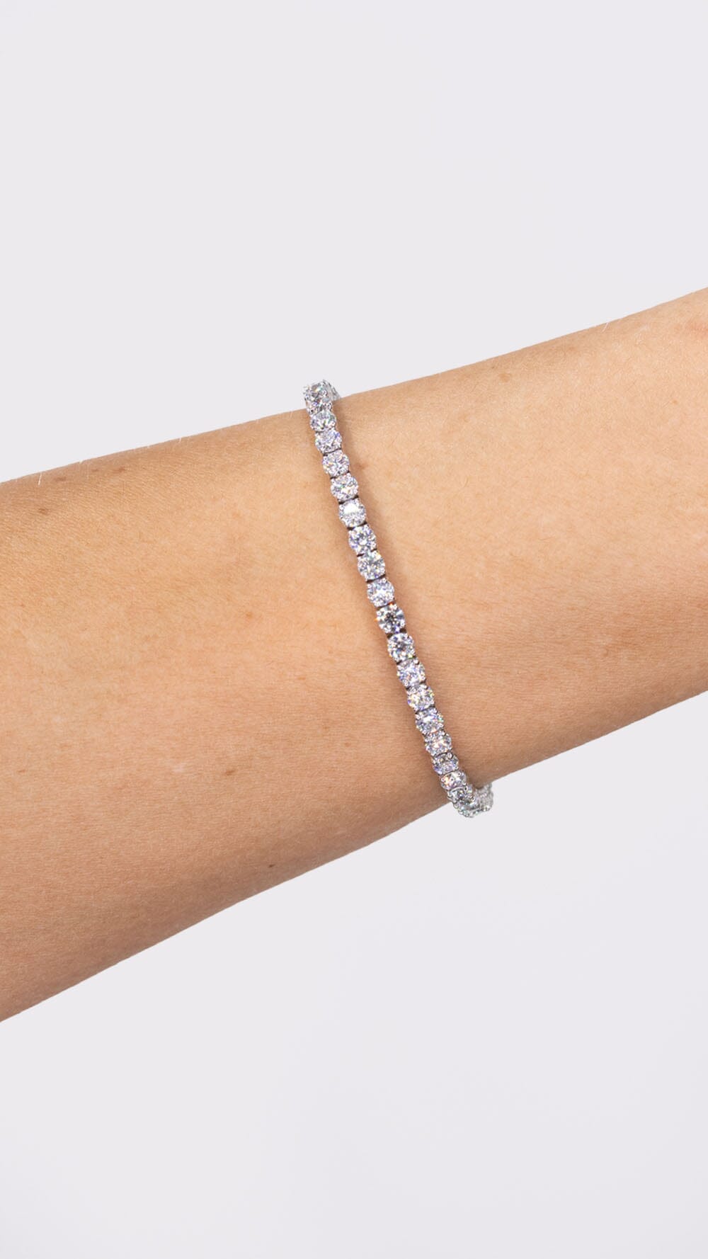 7.08ct F+ VS+ Lab Diamond Tennis Bracelet 14k White Gold Bracelets Princess Bride Diamonds 