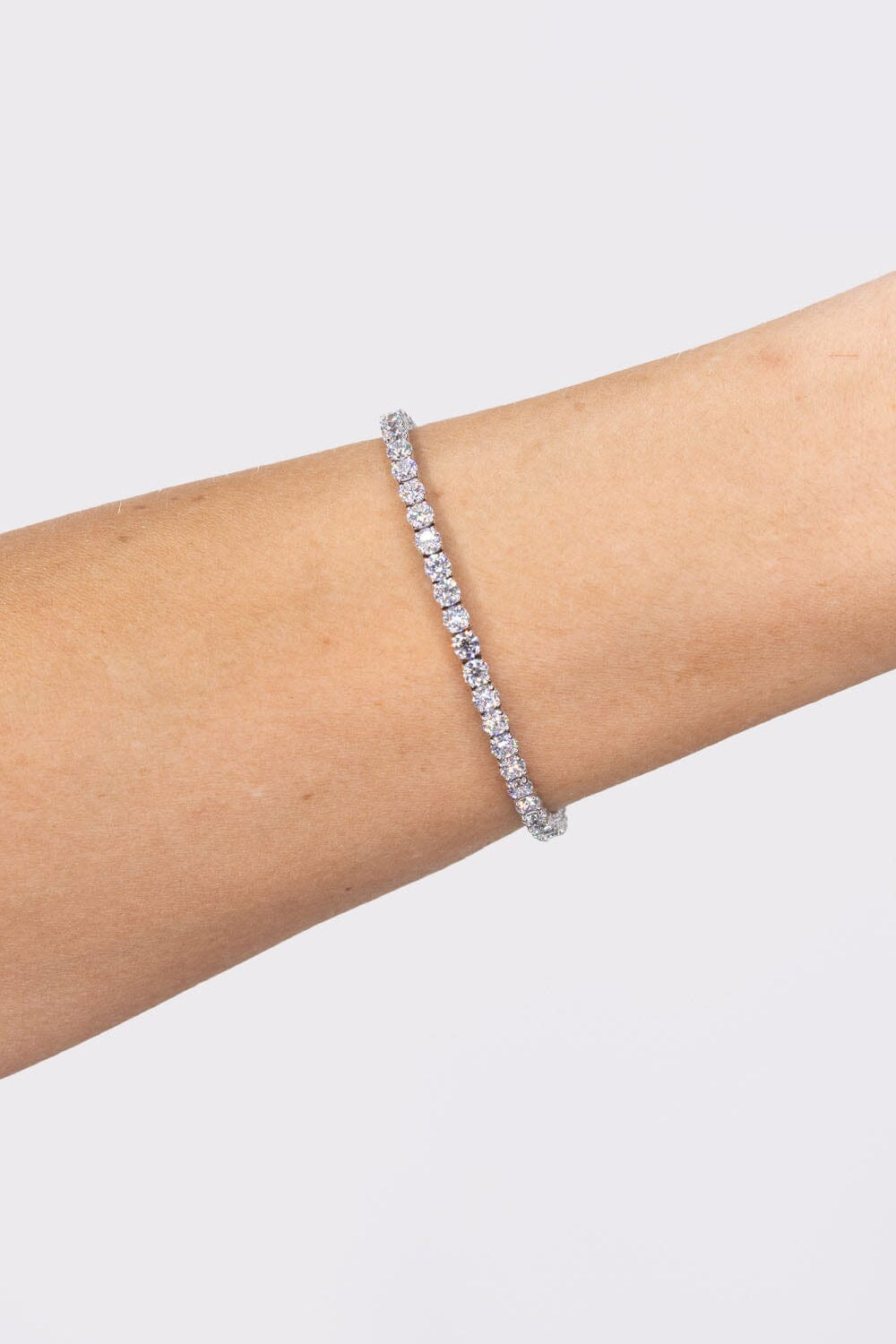 7.08ct F+ VS+ Lab Diamond Tennis Bracelet 14k White Gold Bracelets Princess Bride Diamonds 