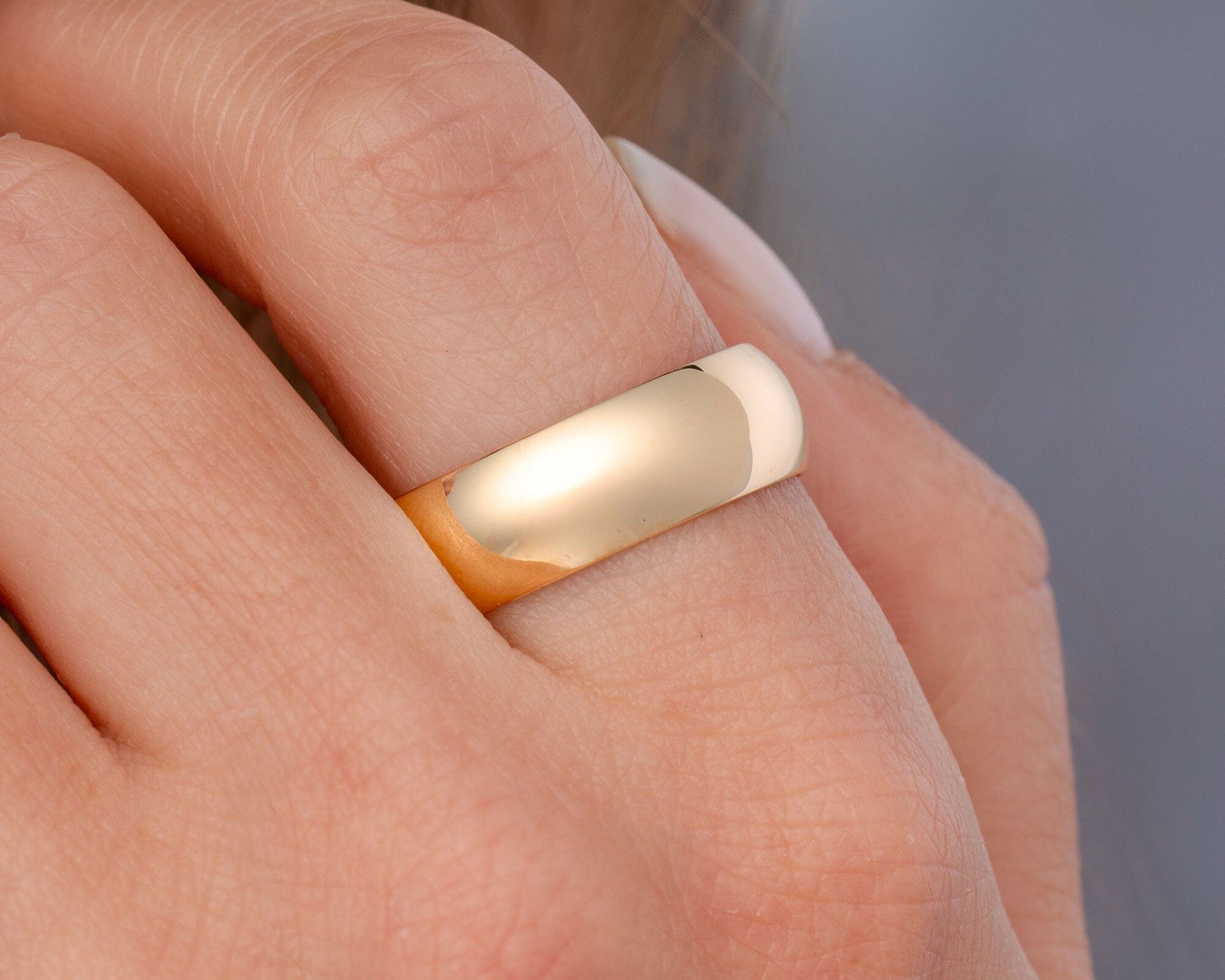 7.0mm Domed Lightweight Comfort Fit Band Rings Princess Bride Diamonds 