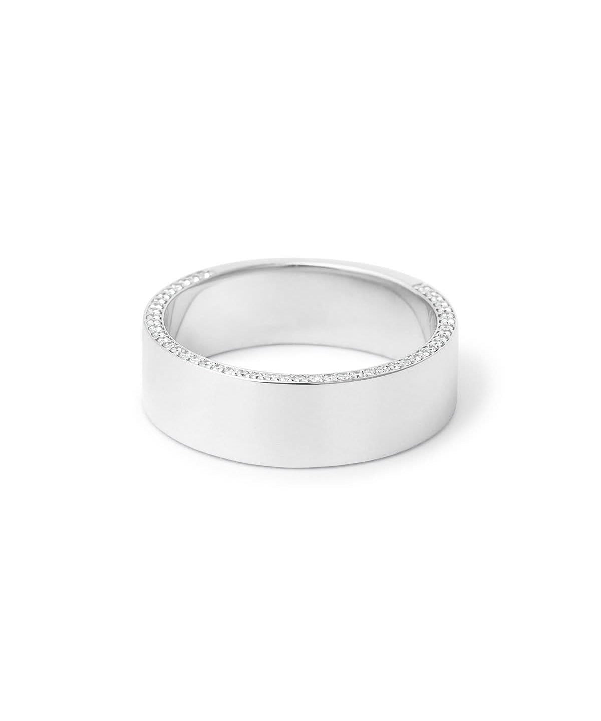 7mm Flat Polish Band with Diamond Edges - PBD Rings