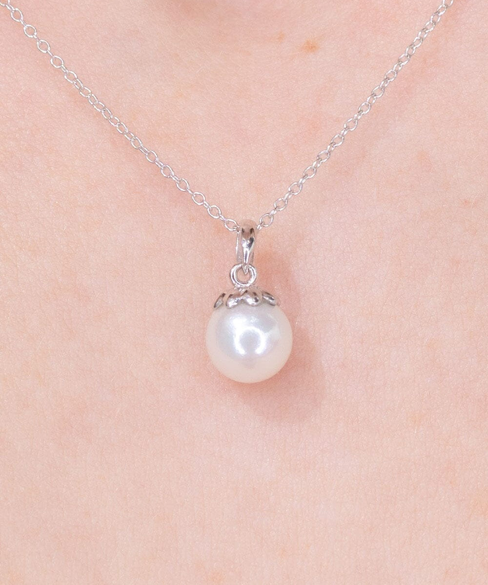 7mm Freshwater Pearl Necklace 14k White Gold Necklaces Princess Bride Diamonds 