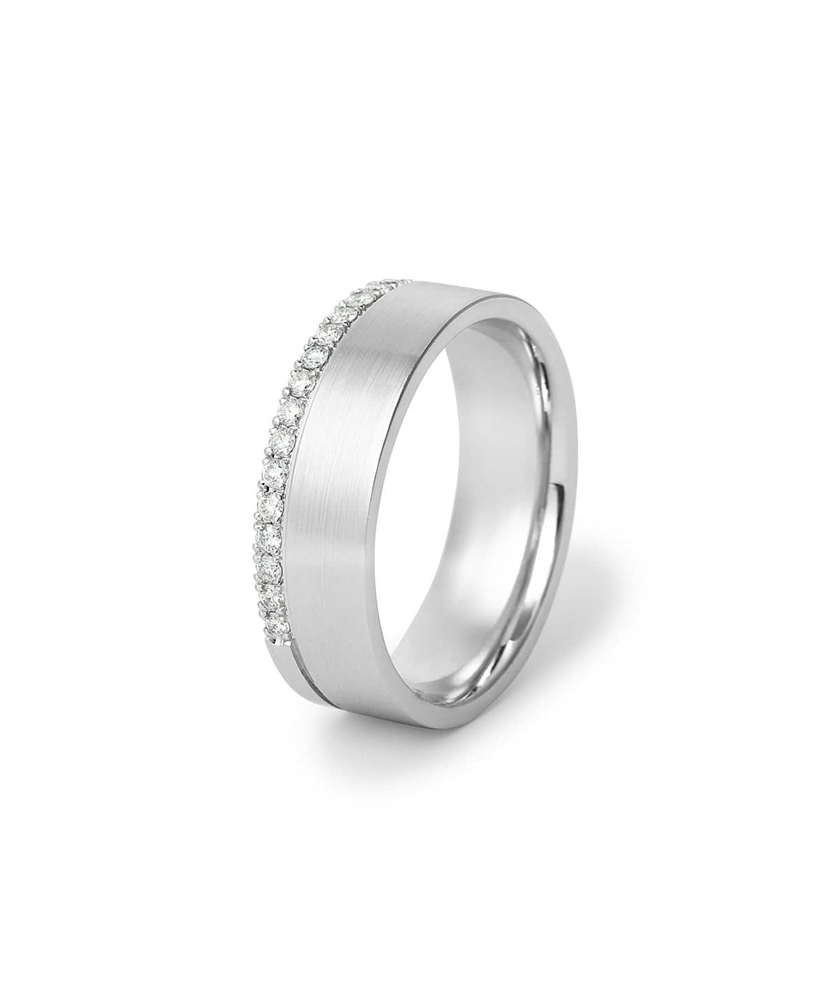 7mm Satin Center Diamond Edge - PBD Rings