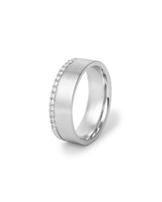 7mm Satin Center Diamond Edge - PBD Rings