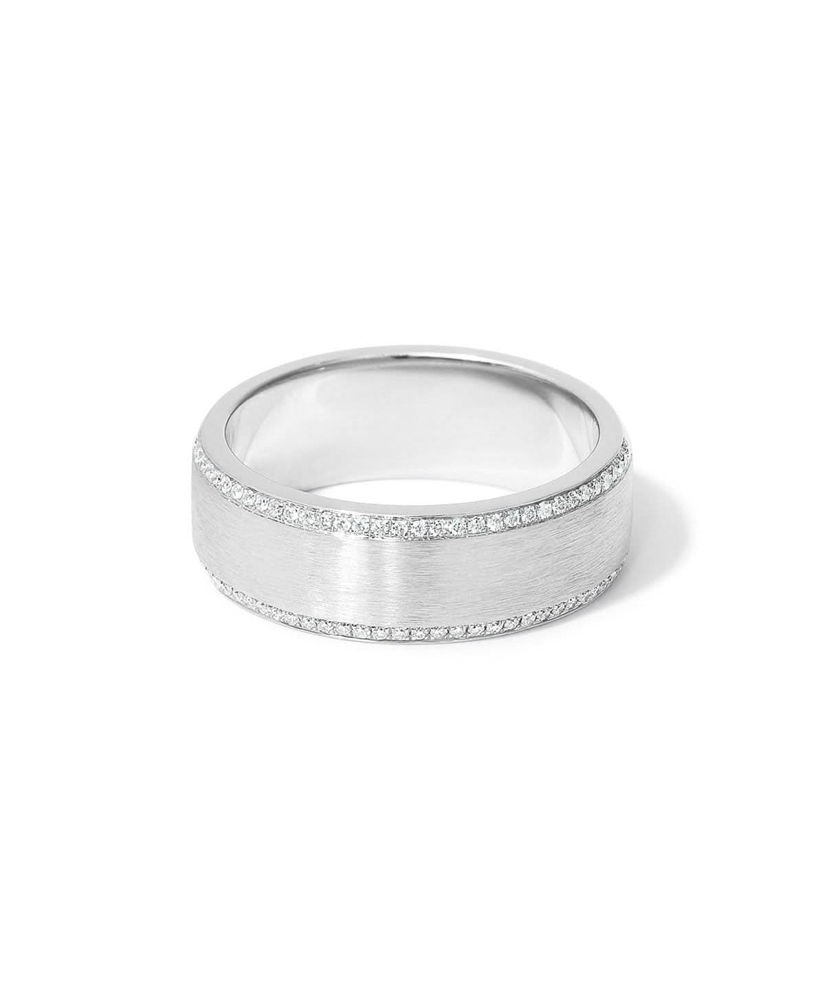 7mm Satin Center Diamond Edges - PBD Rings