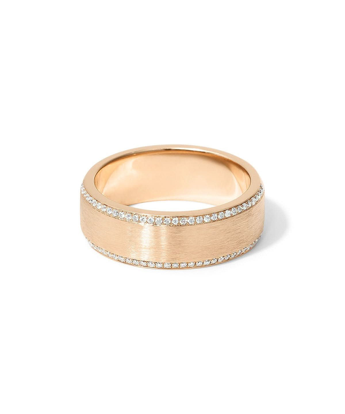7mm Satin Center Diamond Edges - PBD Rings