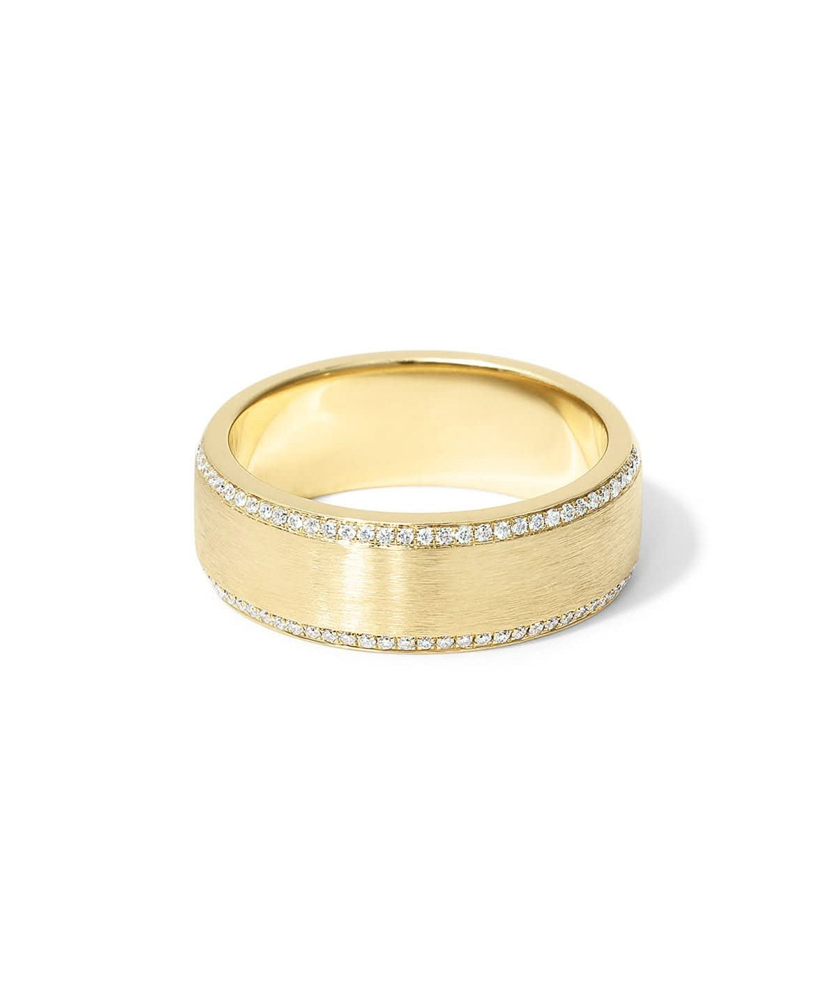 7mm Satin Center Diamond Edges - PBD Rings