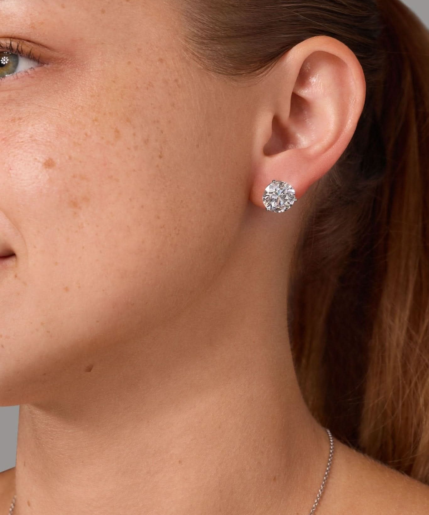 8.04ct F - VS1 Core Round Lab Diamond Martini Studs - PBD Earrings