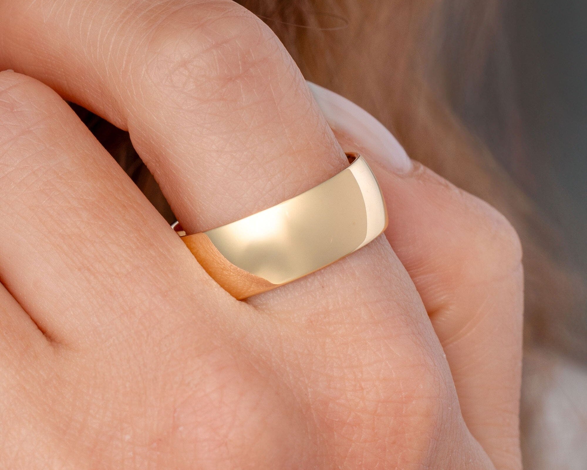 8.0mm Domed Lightweight Comfort Fit Band Rings Princess Bride Diamonds 