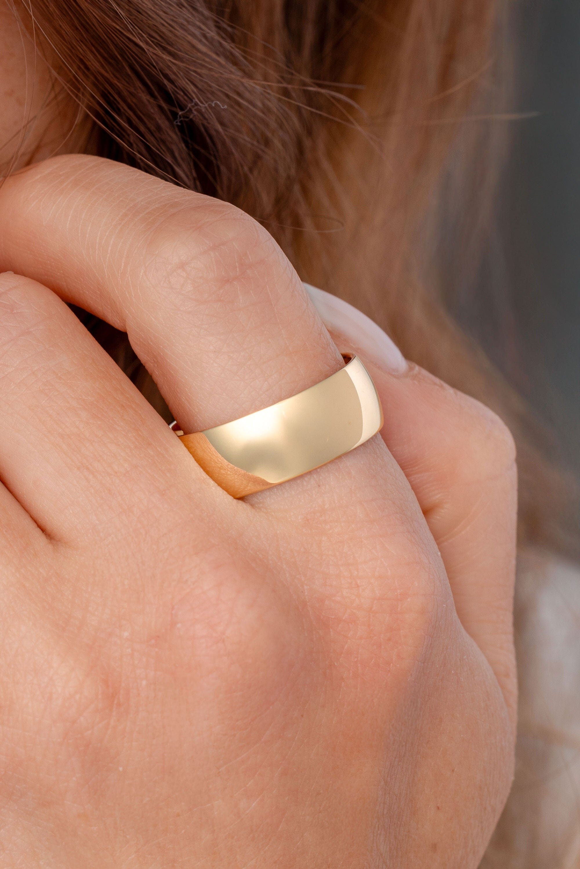 8.0mm Domed Lightweight Comfort Fit Band Rings Princess Bride Diamonds 