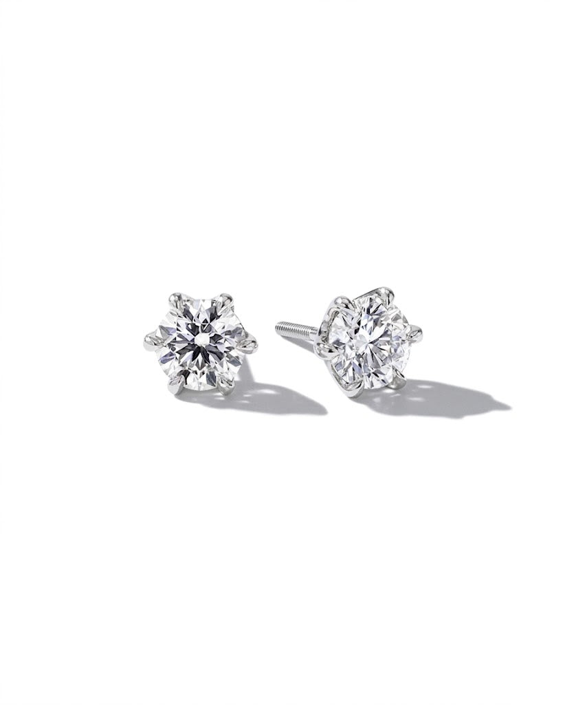2.42ct D-VVS2 Caraline Round Lab Diamond Studs