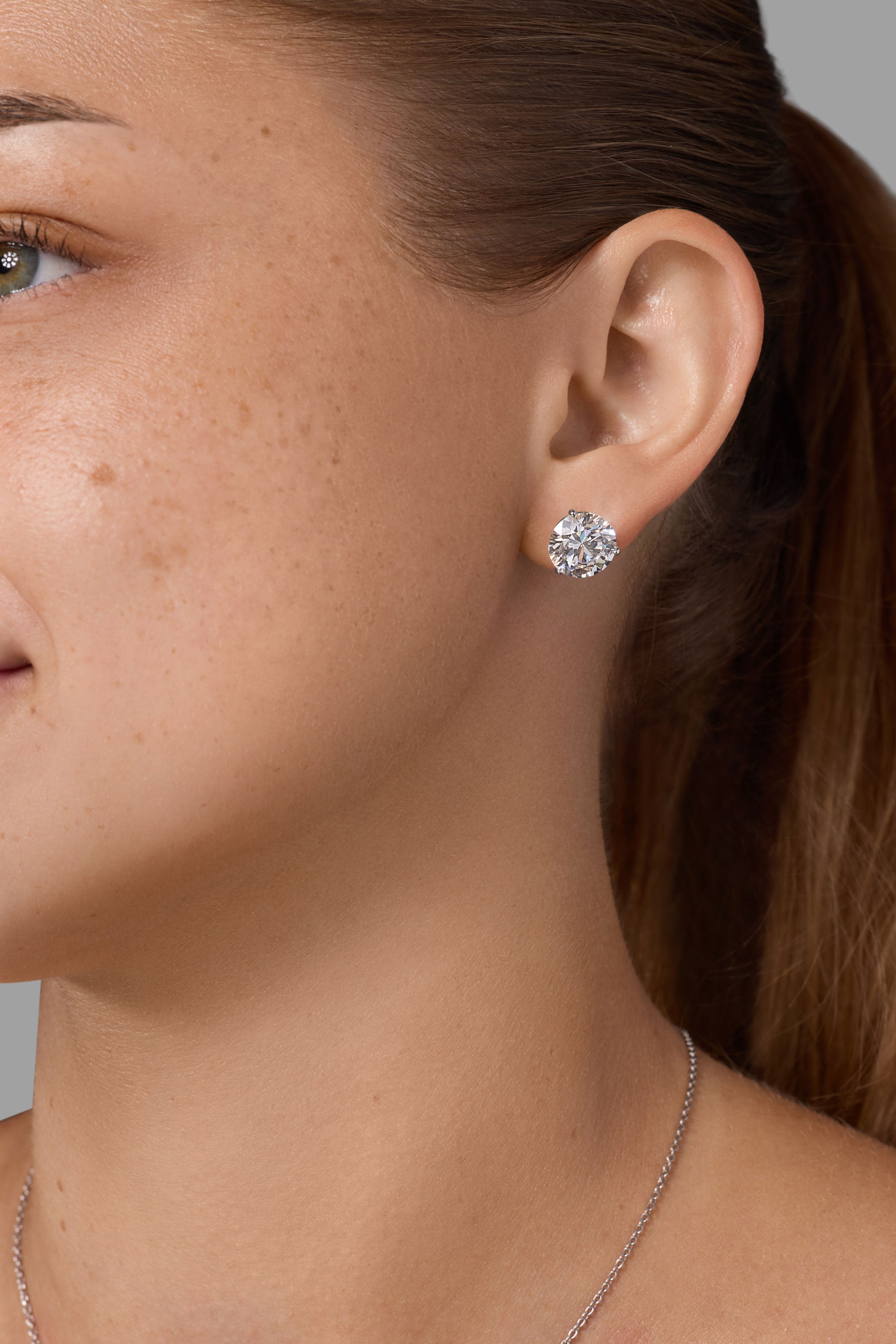 8.04ct F-VS1 Core Round Lab Diamond Martini Studs