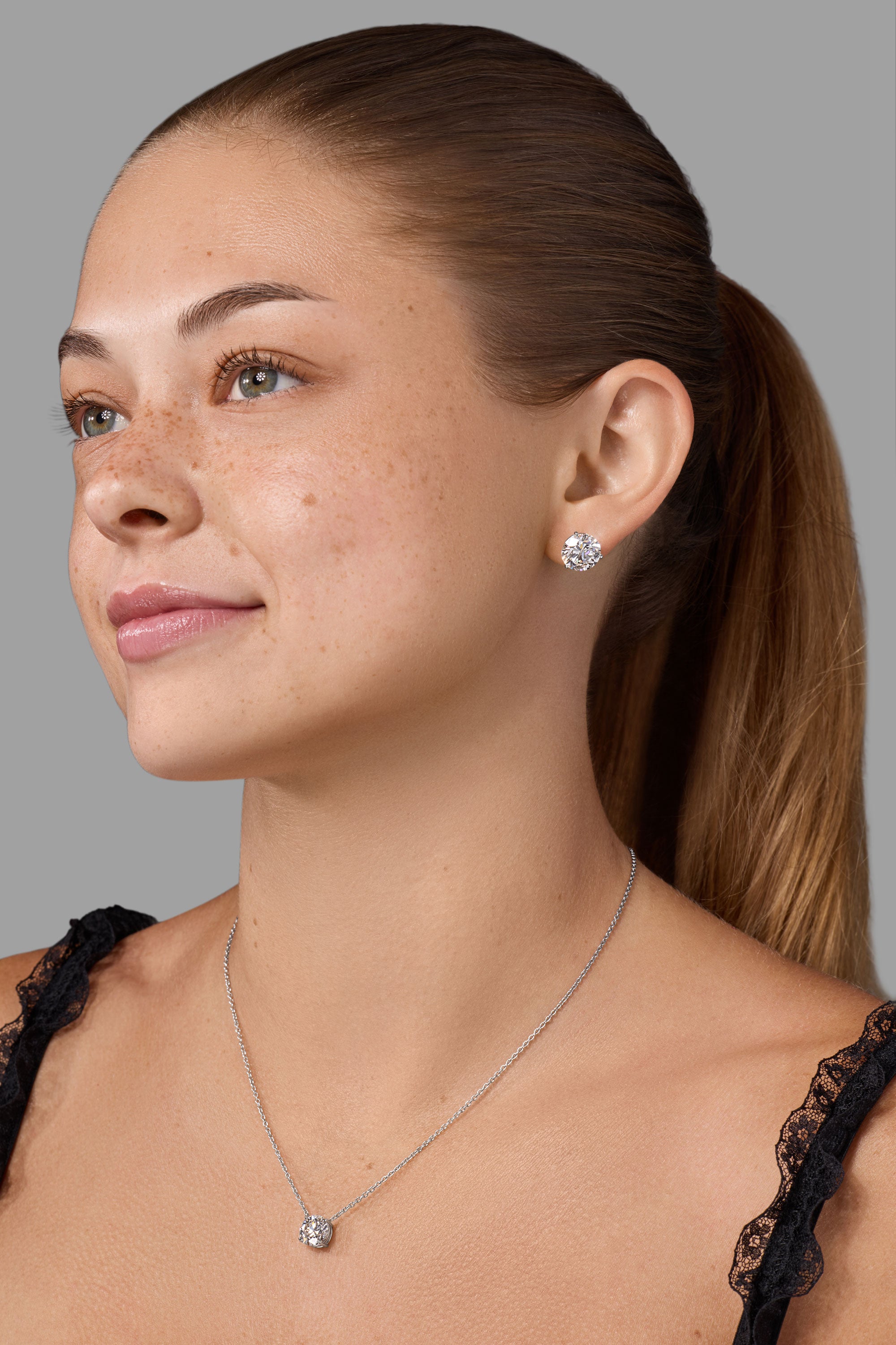 8.04ct F-VS1 Core Round Lab Diamond Martini Studs