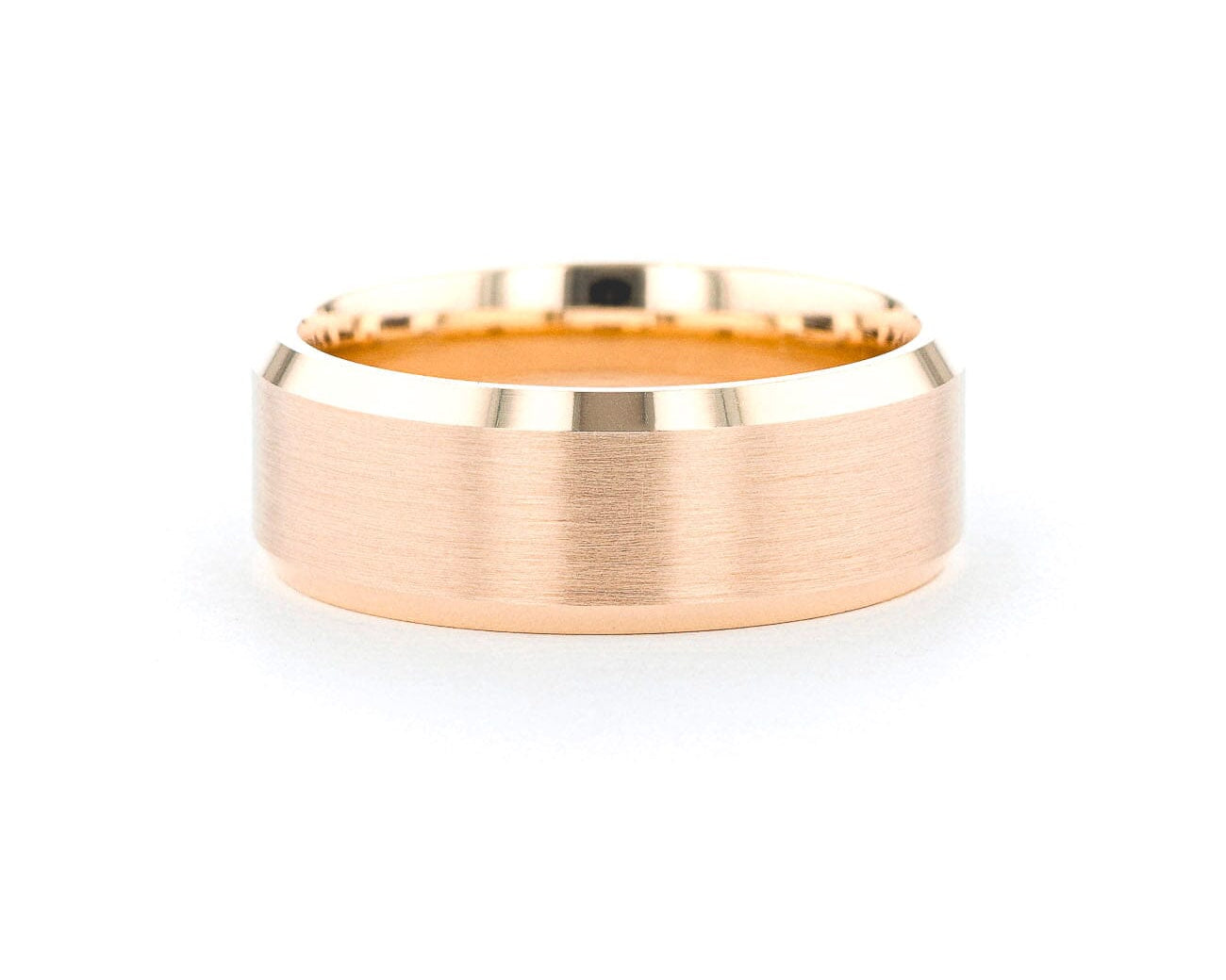 8mm Satin Center Bevel Edge Rings Princess Bride Diamonds 