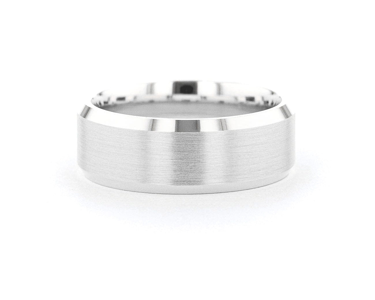 8mm Satin Center Bevel Edge Rings Princess Bride Diamonds 