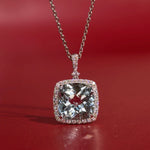 Aquamarine Diamond Halo Necklace