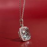 Aquamarine Diamond Halo Necklace