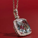 Aquamarine Diamond Halo Necklace Princess Bride Diamonds Huntington Beach Jewelry Store