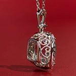 Aquamarine Diamond Halo Necklace Princess Bride Diamonds Huntington Beach Jewelry Store Filigree Basket