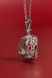 Aquamarine Diamond Halo Necklace Princess Bride Diamonds Huntington Beach Jewelry Store Filigree Basket