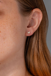Yellow Gold Dainty Butterfly Studs