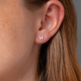 White Gold Dainty Butterfly Studs