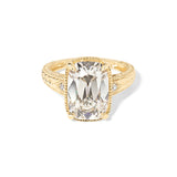 Evelyn Old-Mine Cushion vintage style ring in yellow gold