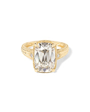 Evelyn Old-Mine Cushion vintage style ring in yellow gold