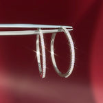 Extra-Fine 25mm Pavé Hoops White Gold