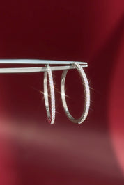 Extra-Fine 25mm Pavé Hoops White Gold