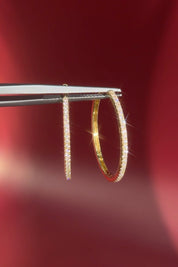 Extra-Fine 25mm Pavé Hoops Yellow Gold