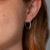 Fine 20mm Pavé Hoops White Gold on ear princess bride diamonds huntington beach jewelry store