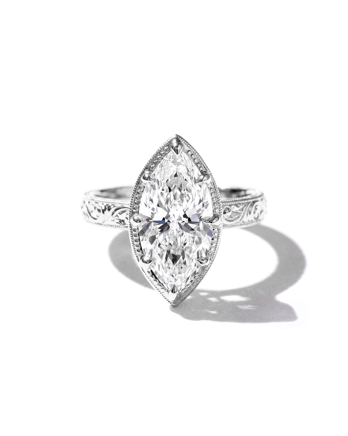 Georgia Marquise Hand Engraved