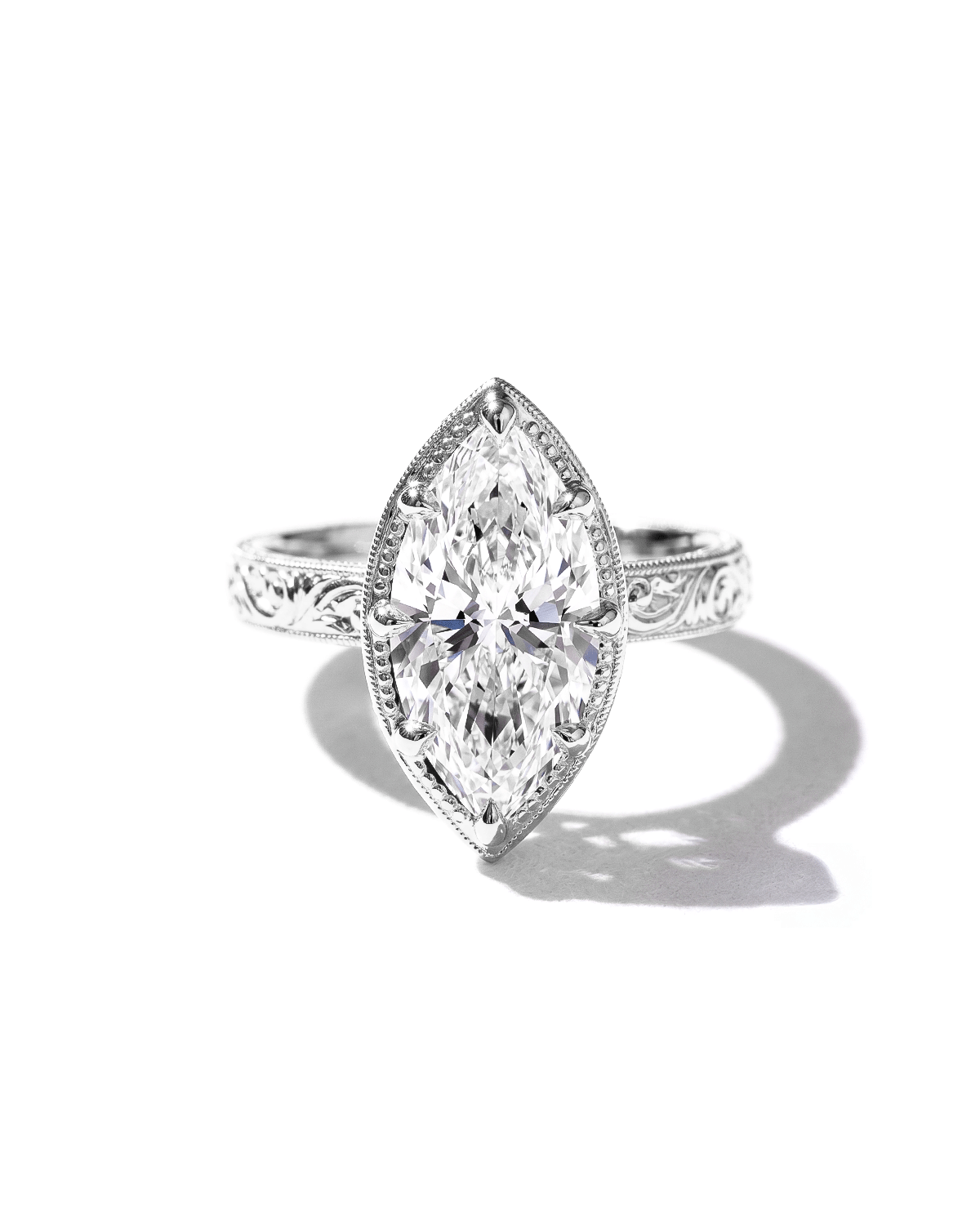 Georgia Marquise Hand Engraved