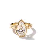 3.04ct E-VVS2 Pear Lab Diamond Hand Engraved Georgia