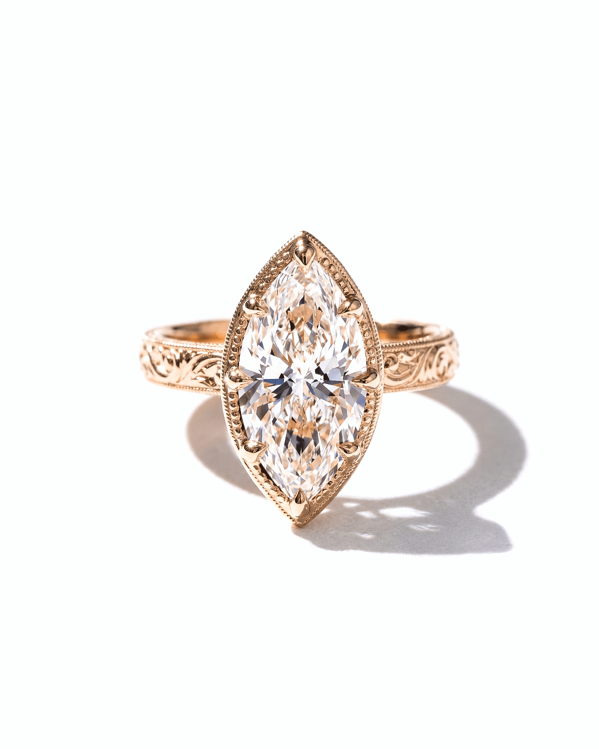 Georgia Marquise Hand Engraved