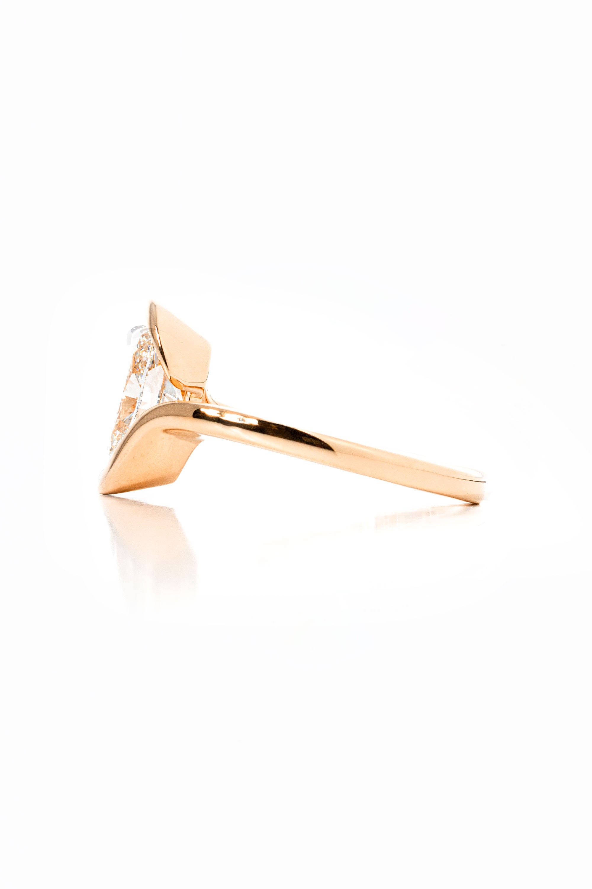 Half Bezel Tension Set Engagement Ring