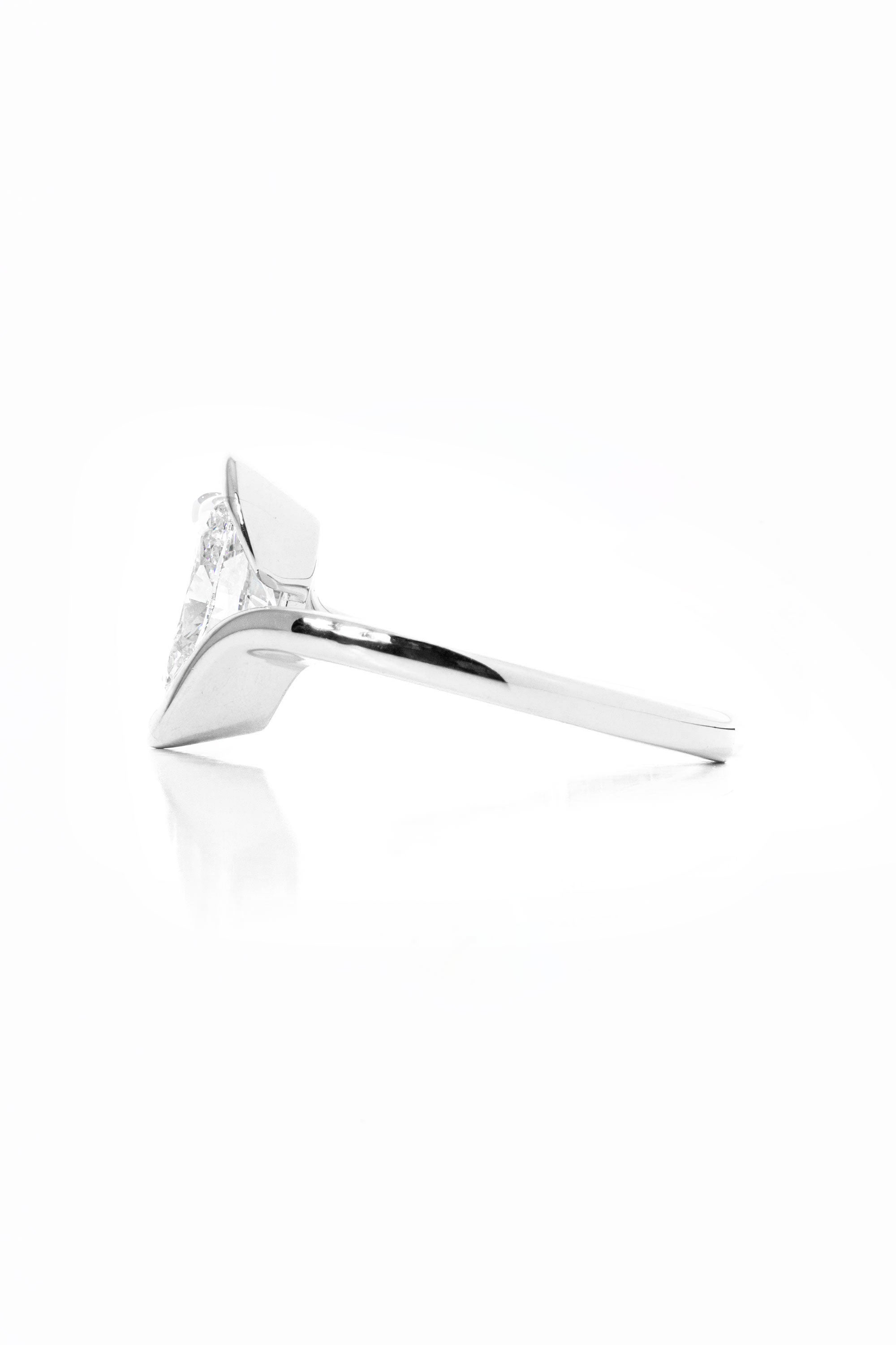 Half Bezel Tension Set Engagement Ring