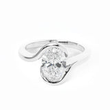 Half Bezel Tension Set Engagement Ring