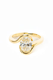 Half Bezel Tension Set Engagement Ring