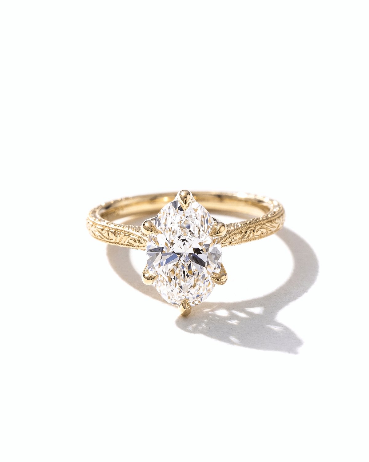 2.03ct D-VVS1 Oval Lab Diamond Six Prong Victoria