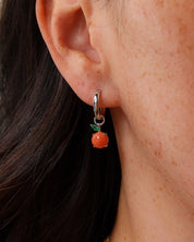 Nami Orange Earrings | Interchangeable Charms | 14K White Gold