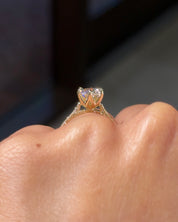 2.03ct D-VVS1 Oval Lab Diamond Six Prong Victoria