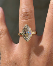 3.02ct E-VVS2 Marquise Lab Diamond Hand Engraved Georgia