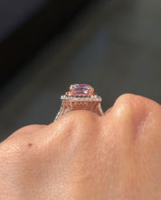 3.56ct Radiant Natural Pink Sapphire Ring