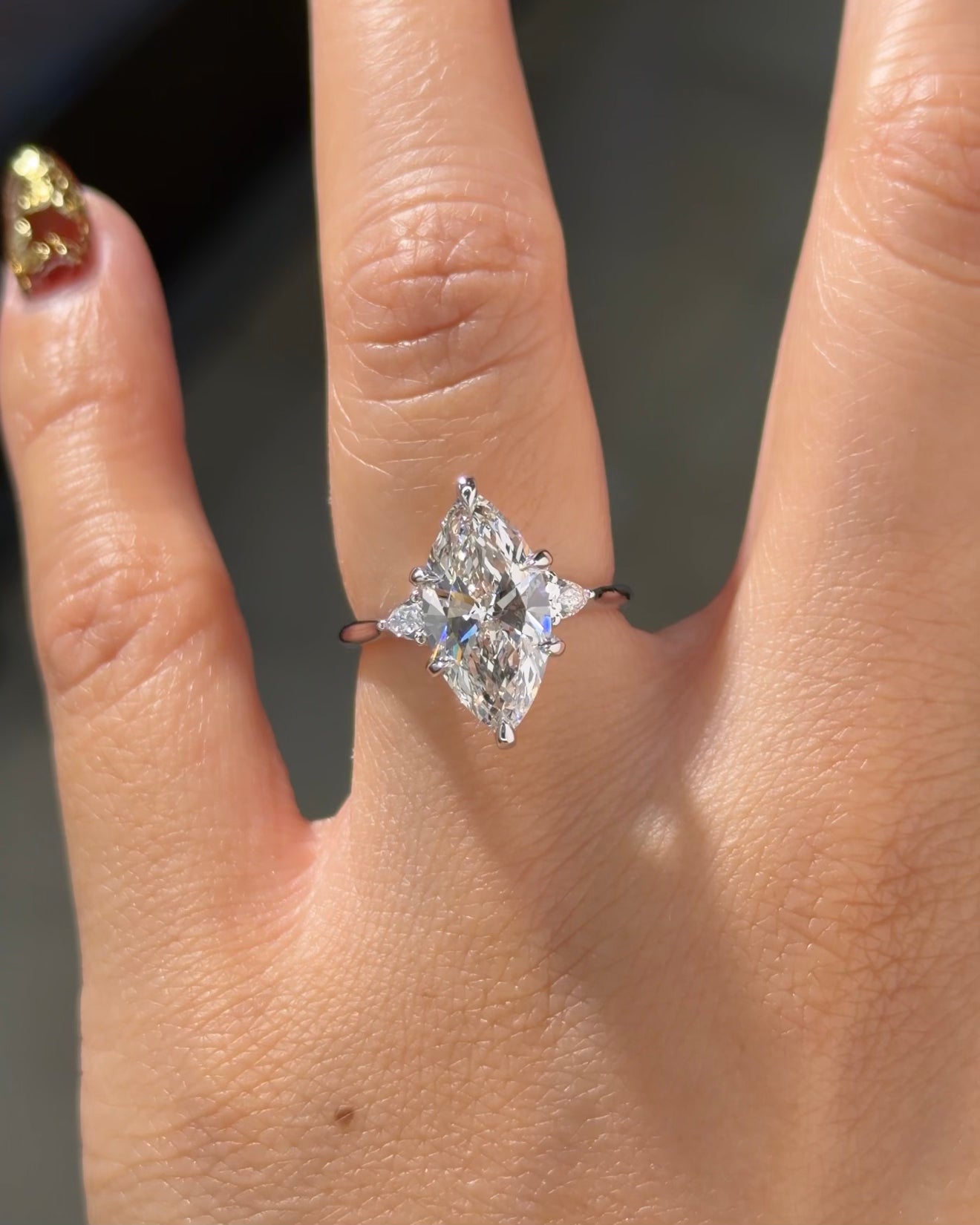 3.00ct F-VS1 Marquise Lab Diamond Petite Gracie