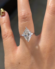 3.00ct F-VS1 Marquise Lab Diamond Petite Gracie