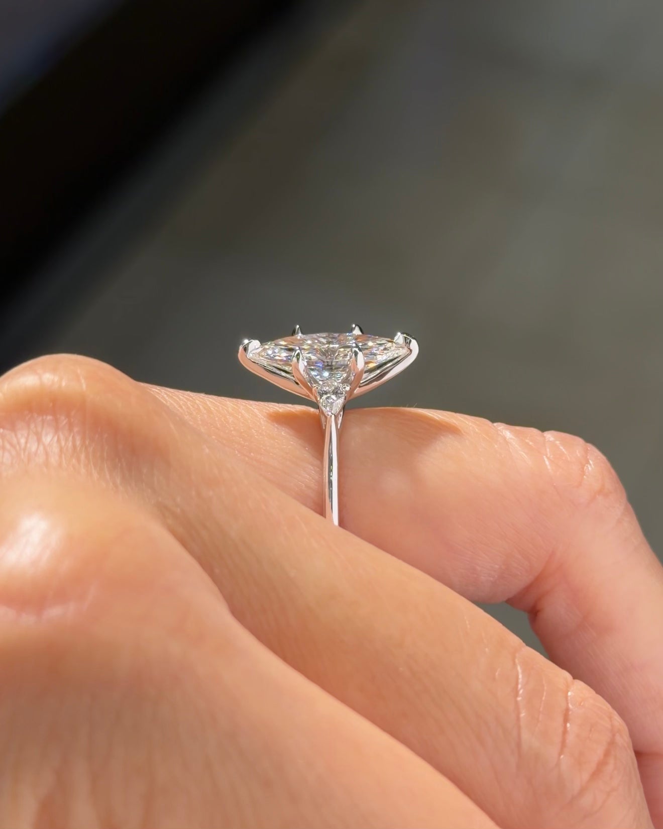 3.00ct F-VS1 Marquise Lab Diamond Petite Gracie