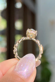 3.03ct D-VS1 Oval Lab Diamond Daisy
